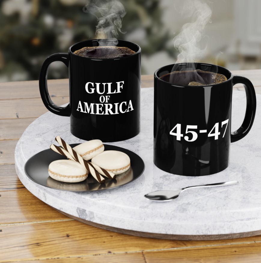 45-47 Gulf of America Black Mug