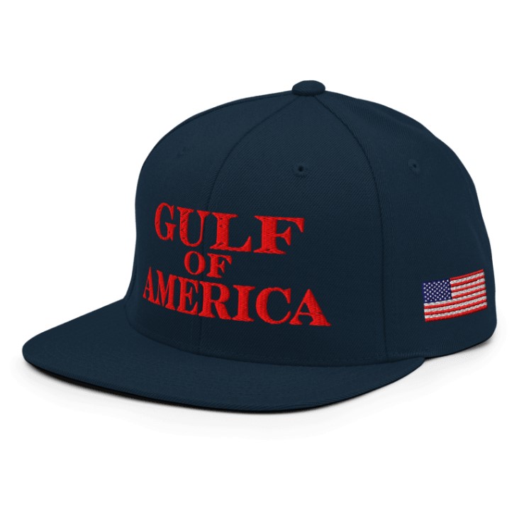 Gulf Of America Navy Snapback Hat