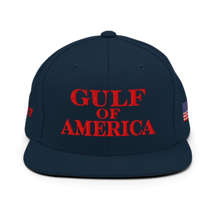 Gulf Of America Navy Snapback Hat